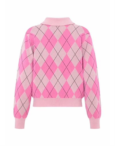 Cras Cph - Lovemycras Pullover - Pink Argyle